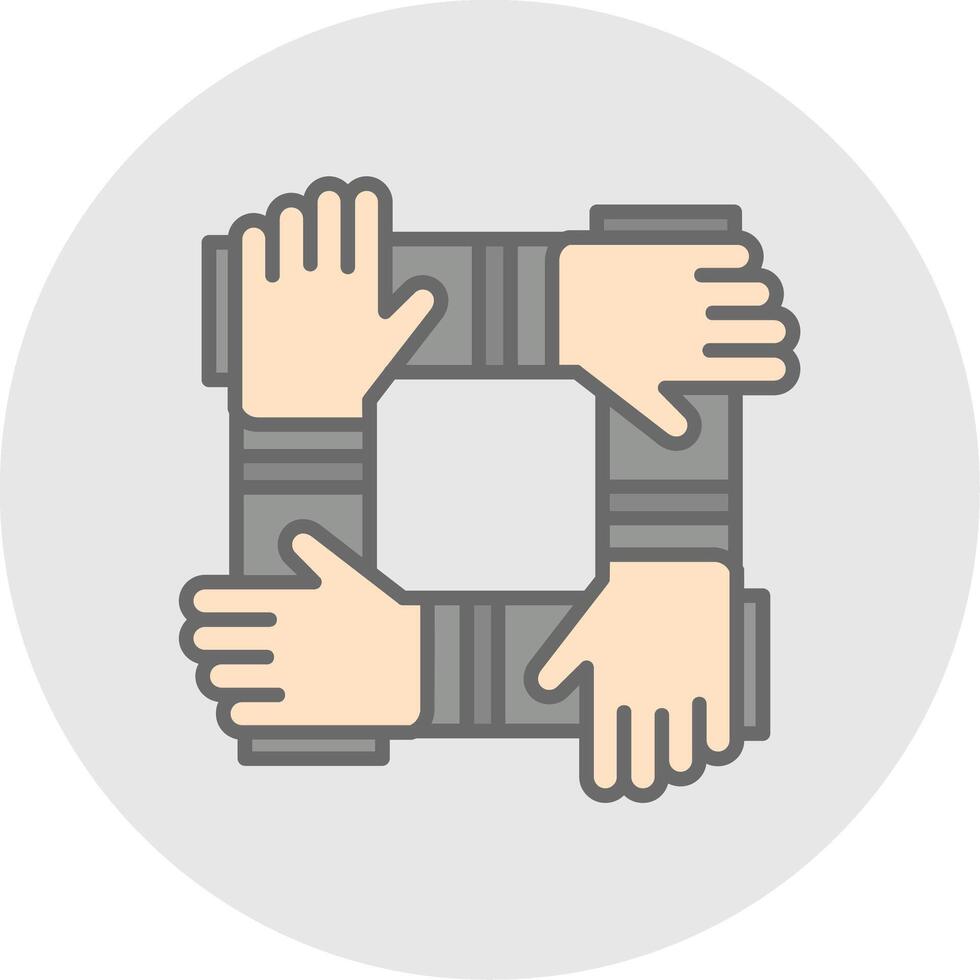 Collaboration Line Filled Light Icon vector