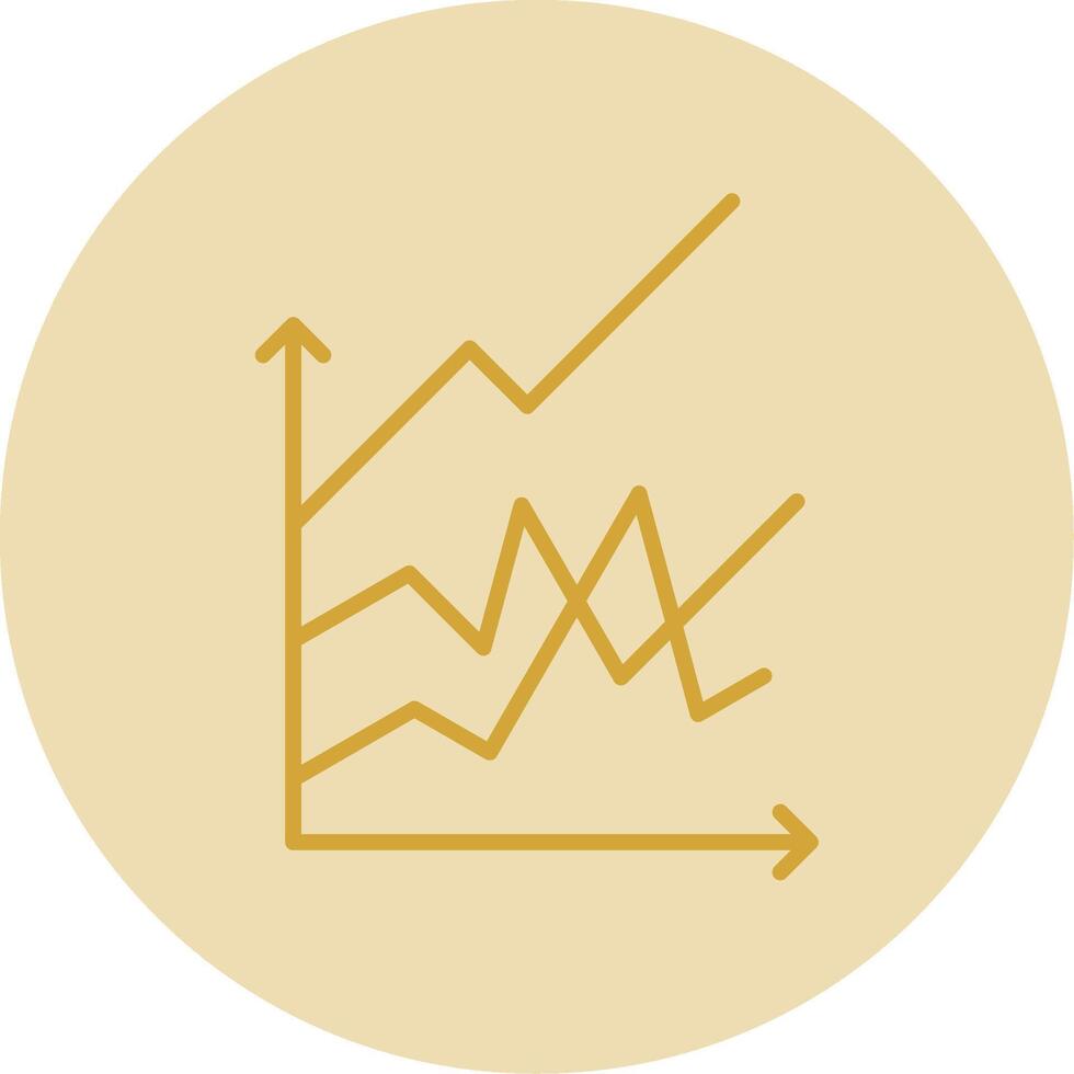 línea amarillo circulo grafico línea amarillo circulo icono vector