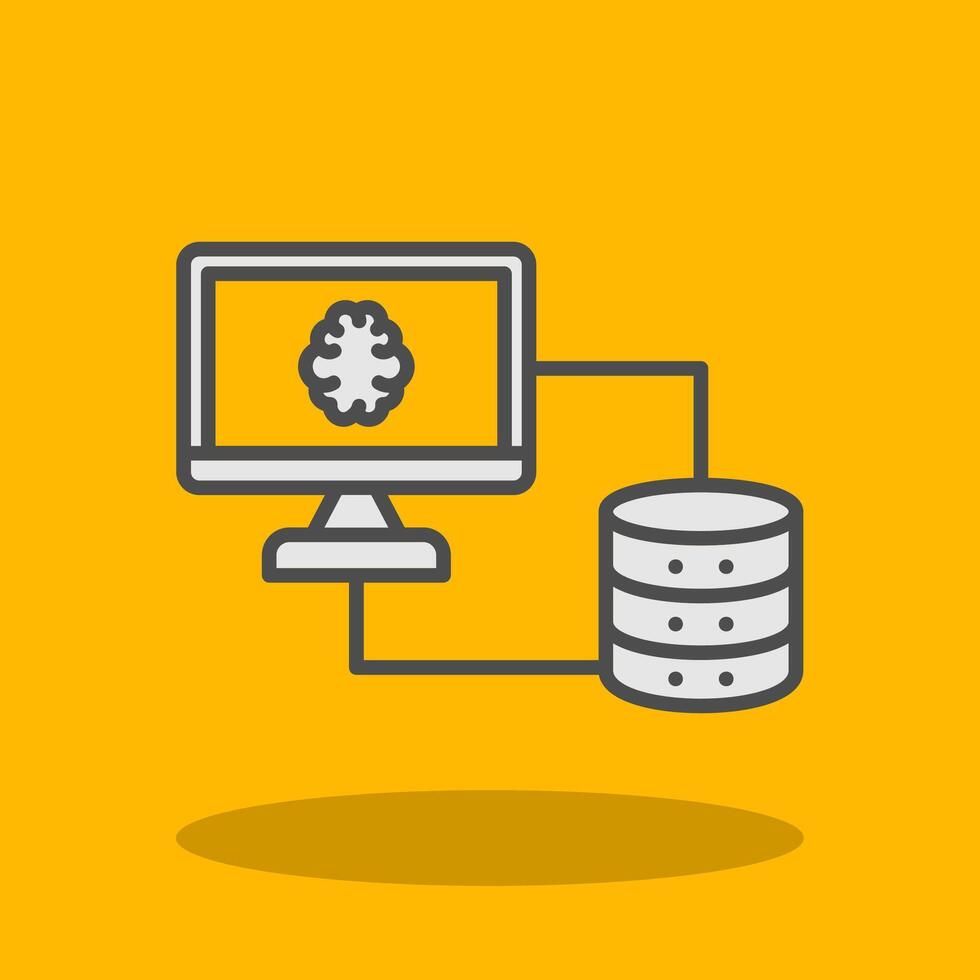 Database Filled Shadow Icon vector