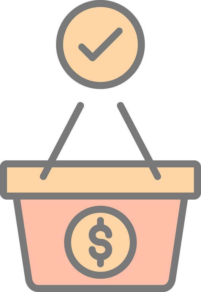 Order Confirmation Line Filled Light Icon vector