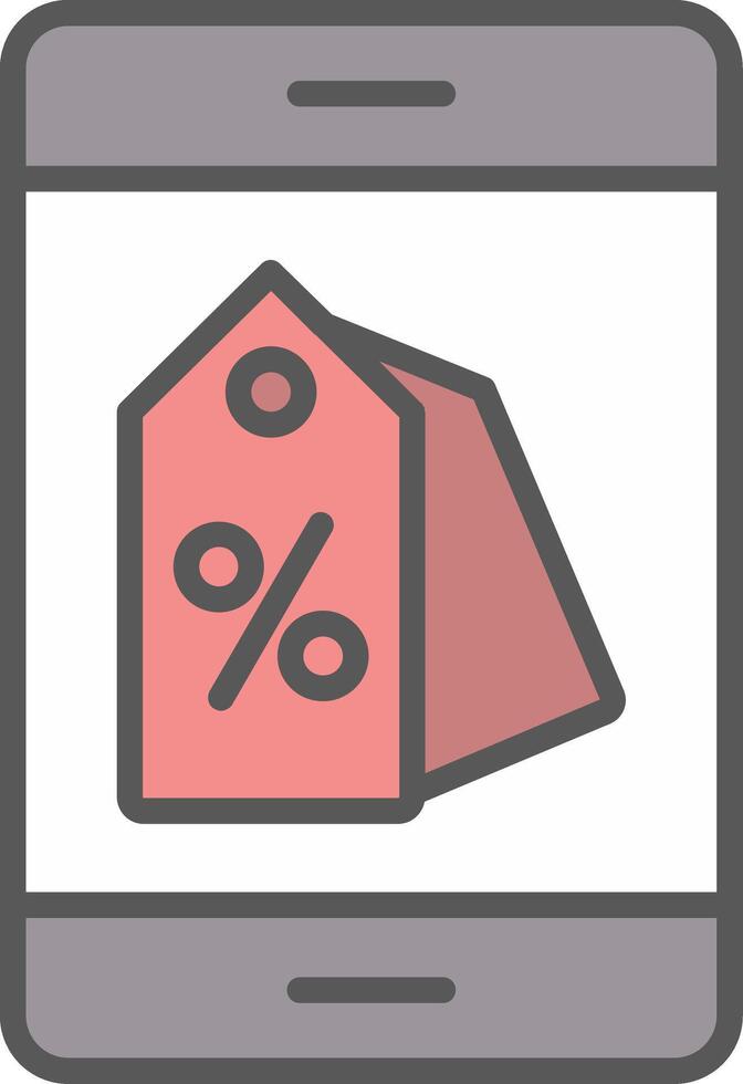OnLine Filled Light Discount Offer Line Filled Light Icon vector