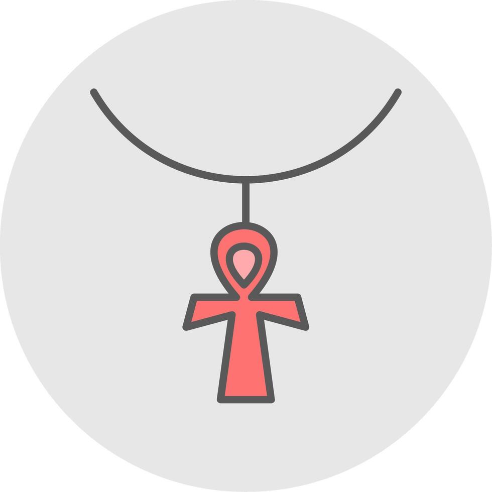 ankh línea lleno ligero icono vector