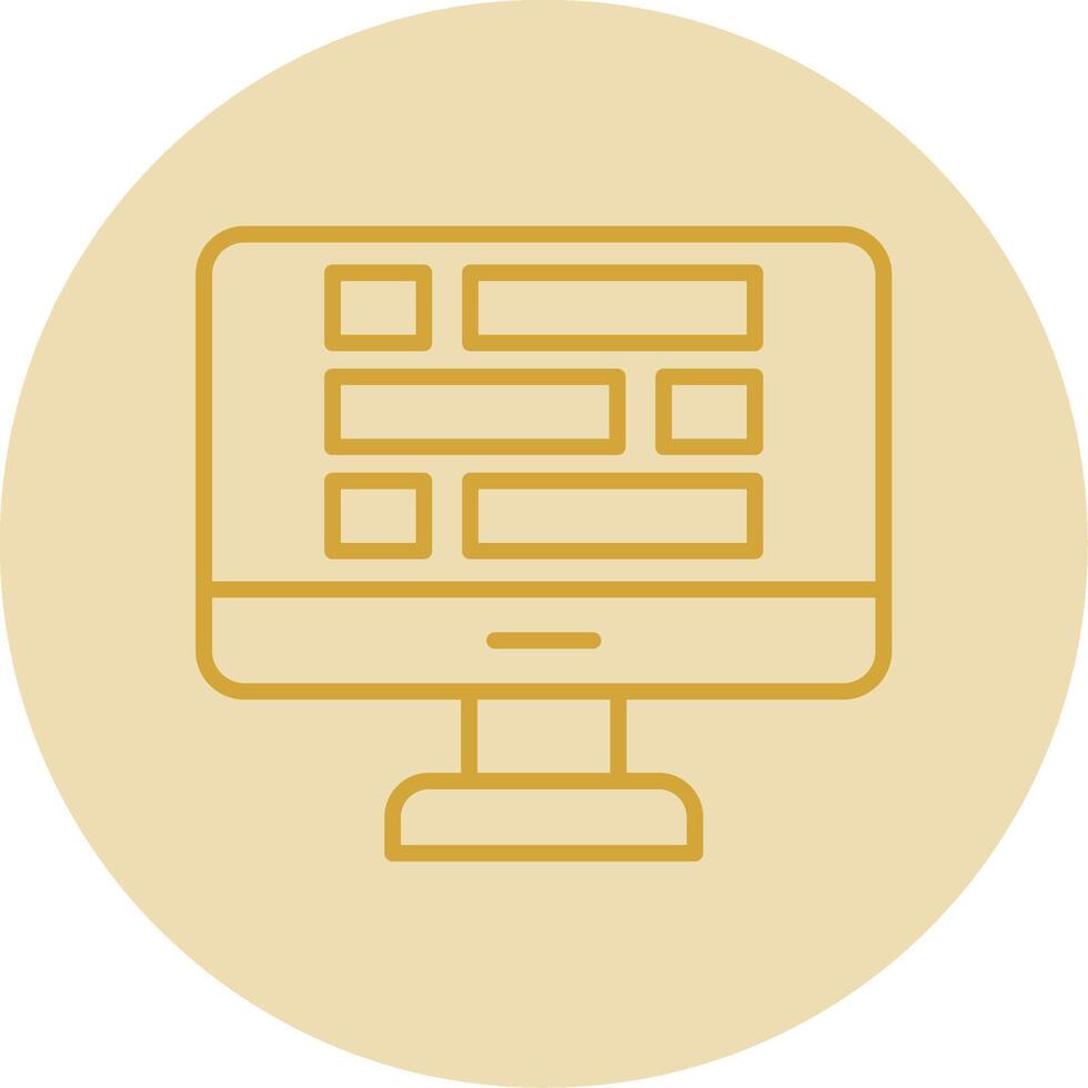 Dashboard Line Yellow Circle Icon vector