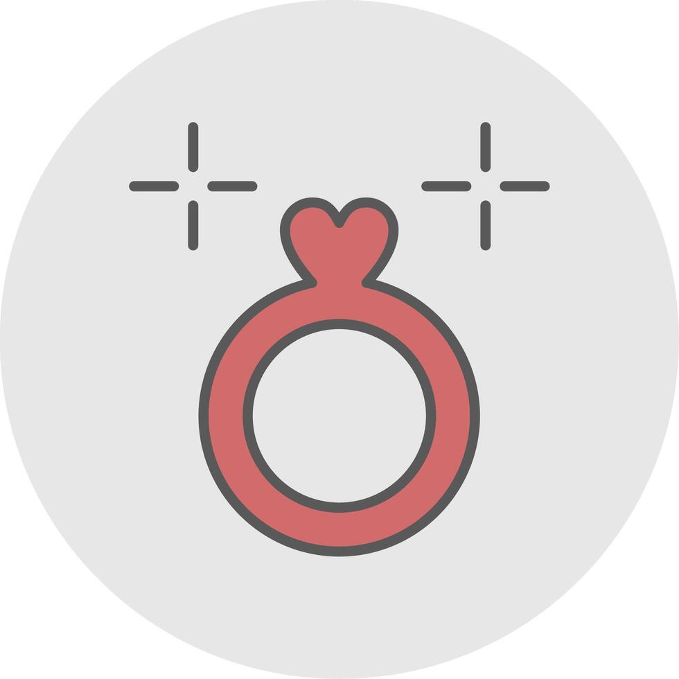 Wedding Ring Line Filled Light Icon vector