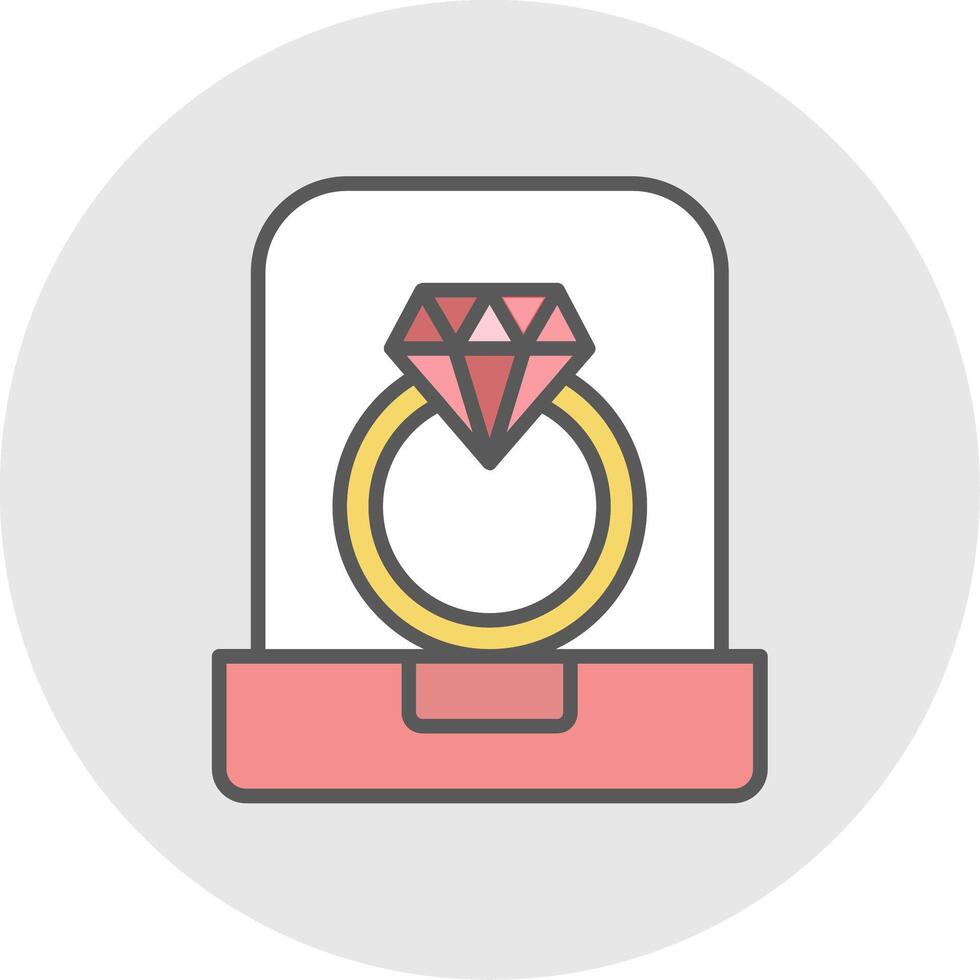 Diamond Ring Line Filled Light Icon vector