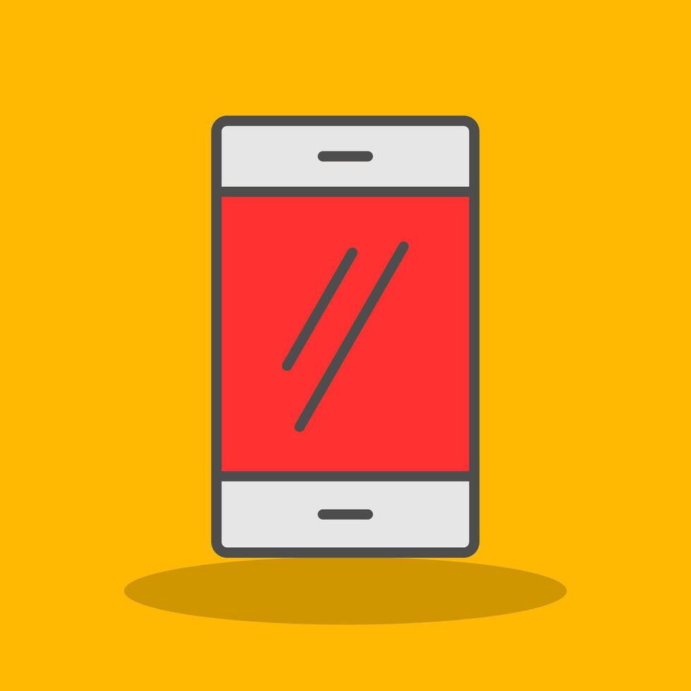 Smartphone Filled Shadow Icon vector