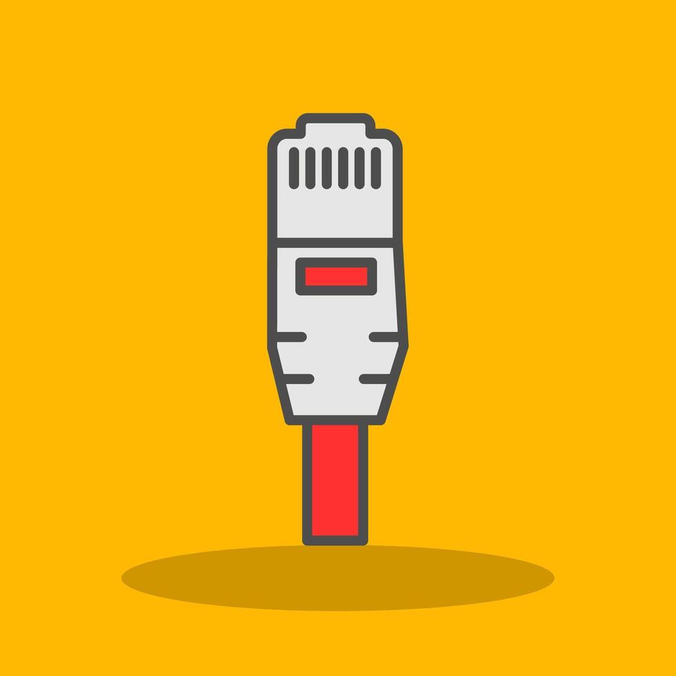 Ethernet Filled Shadow Icon vector
