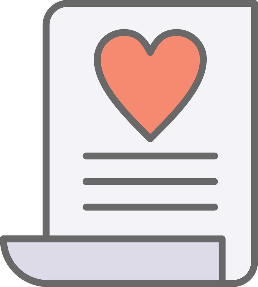 Wish List Line Filled Light Icon vector