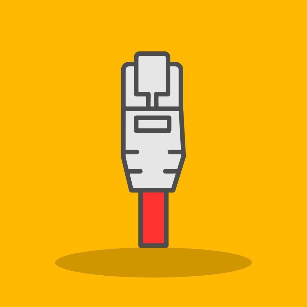 Ethernet Filled Shadow Icon vector