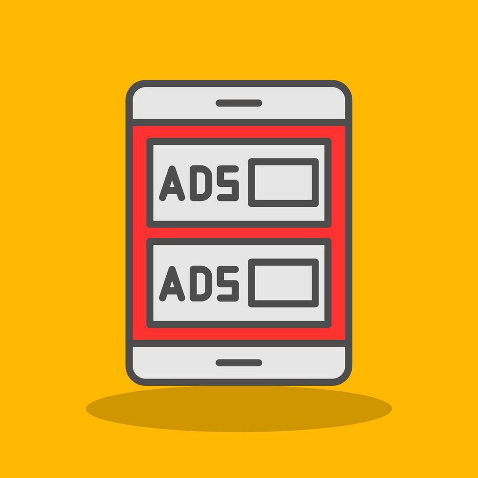 Ads Campaign Filled Shadow Icon vector