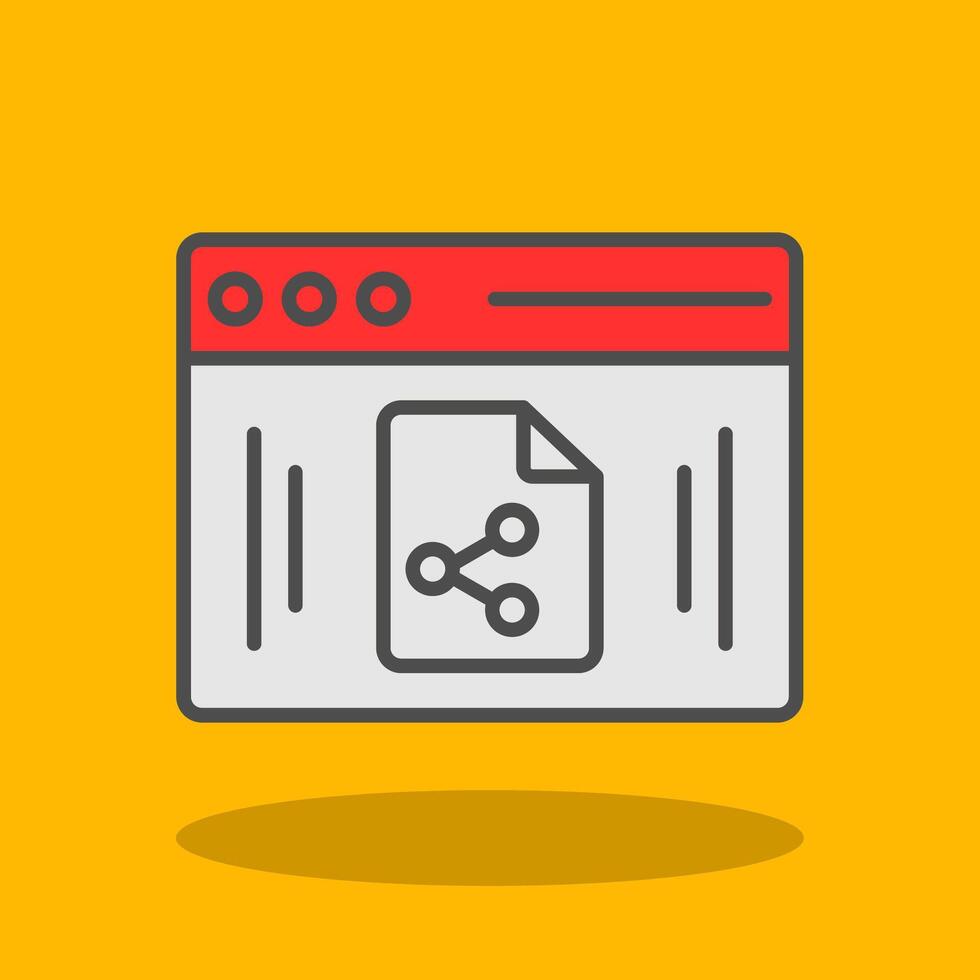 File Sharing Filled Shadow Icon vector