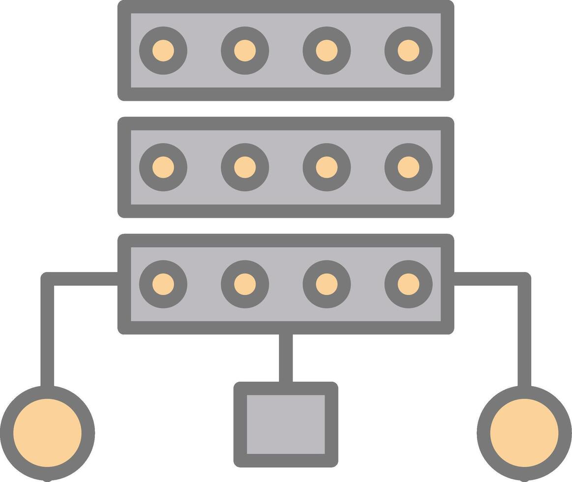 Data Structure Line Filled Light Icon vector