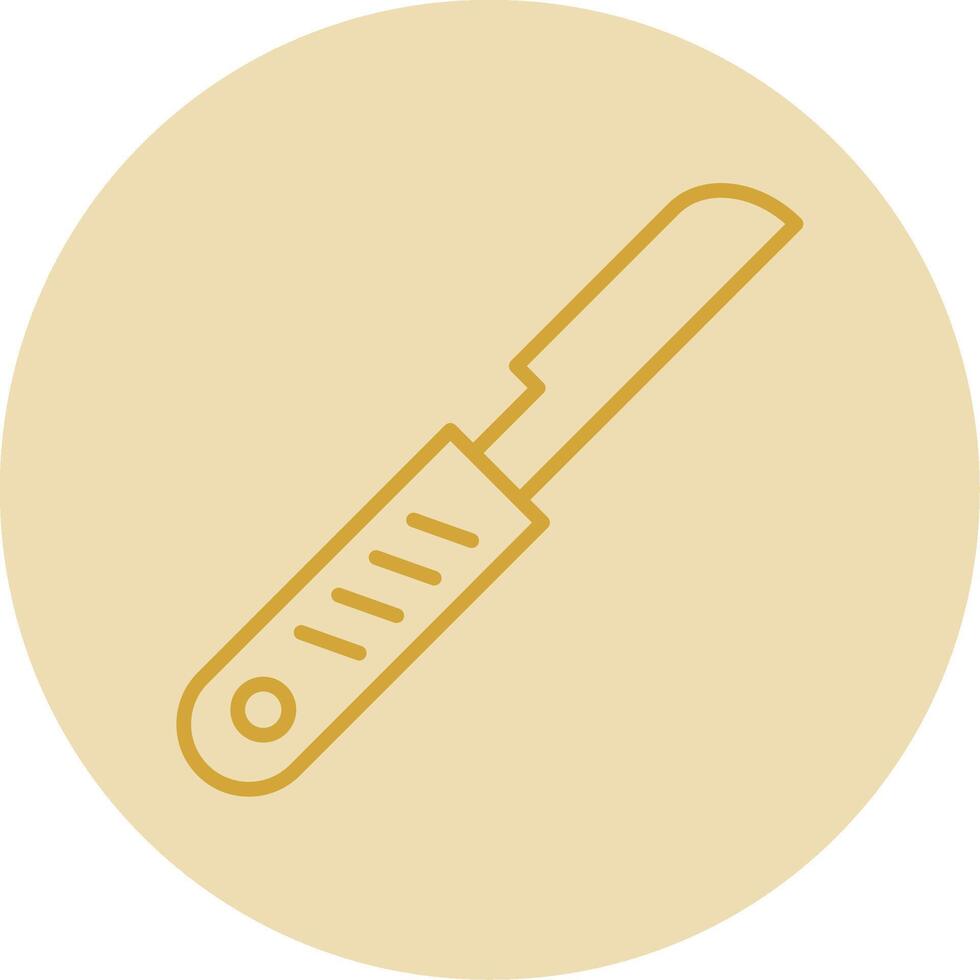bisturí línea amarillo circulo icono vector