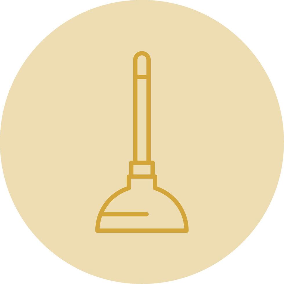 Plunger Line Yellow Circle Icon vector