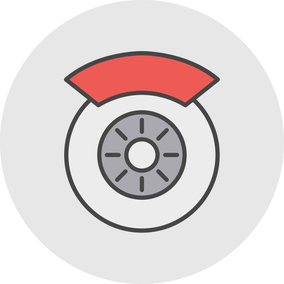 Brake Disc Line Filled Light Icon vector