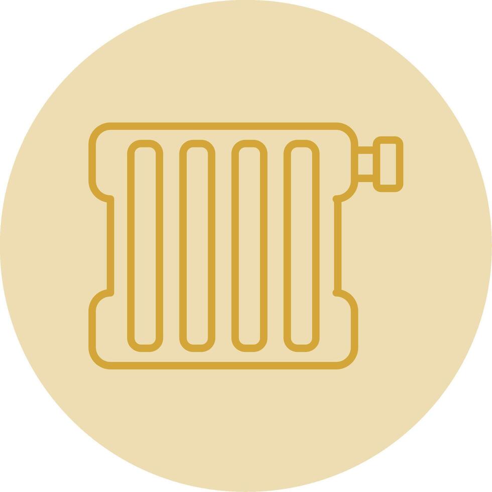 Radiator Line Yellow Circle Icon vector