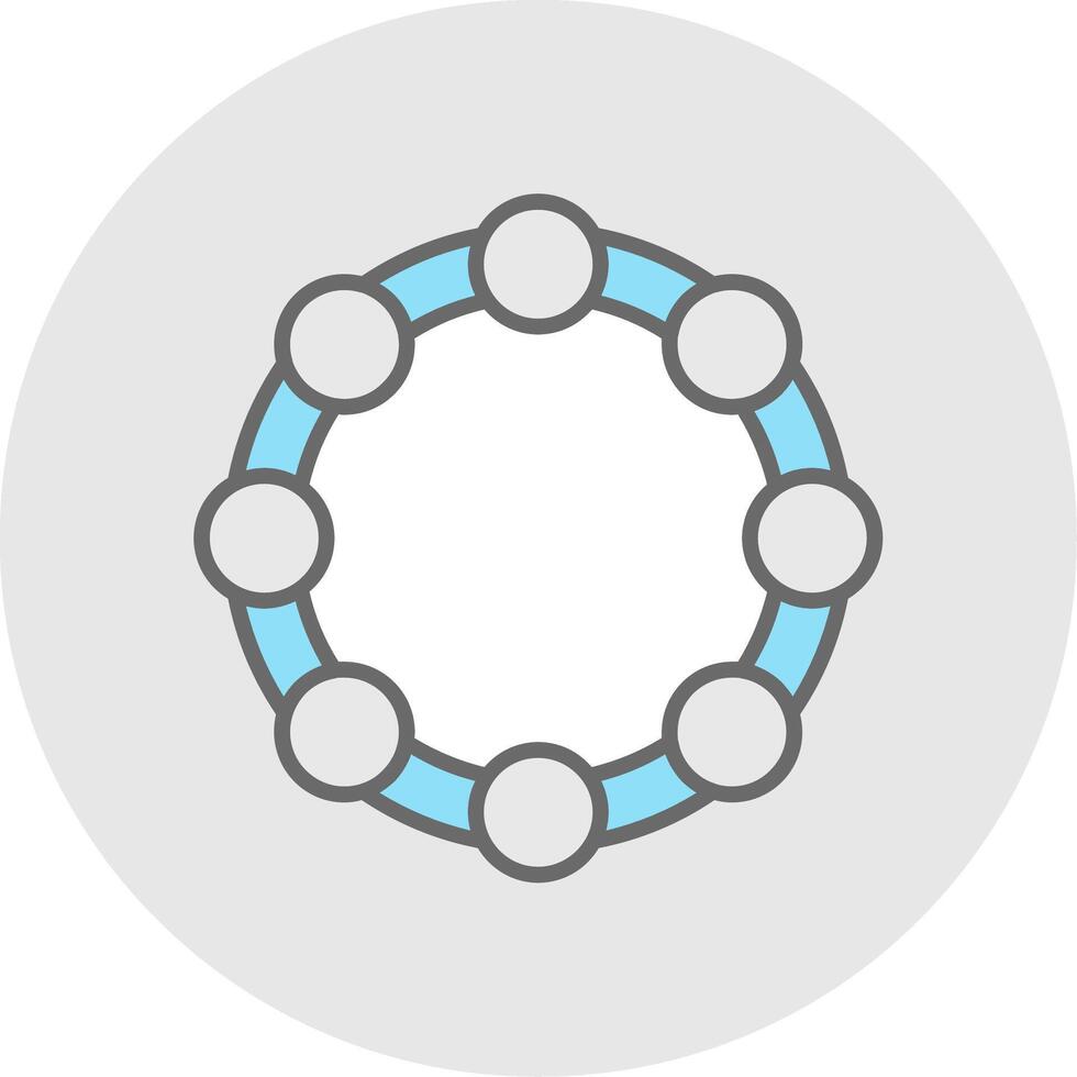 Tambourine Line Filled Light Icon vector