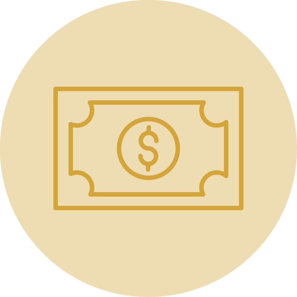 Money Line Yellow Circle Icon vector