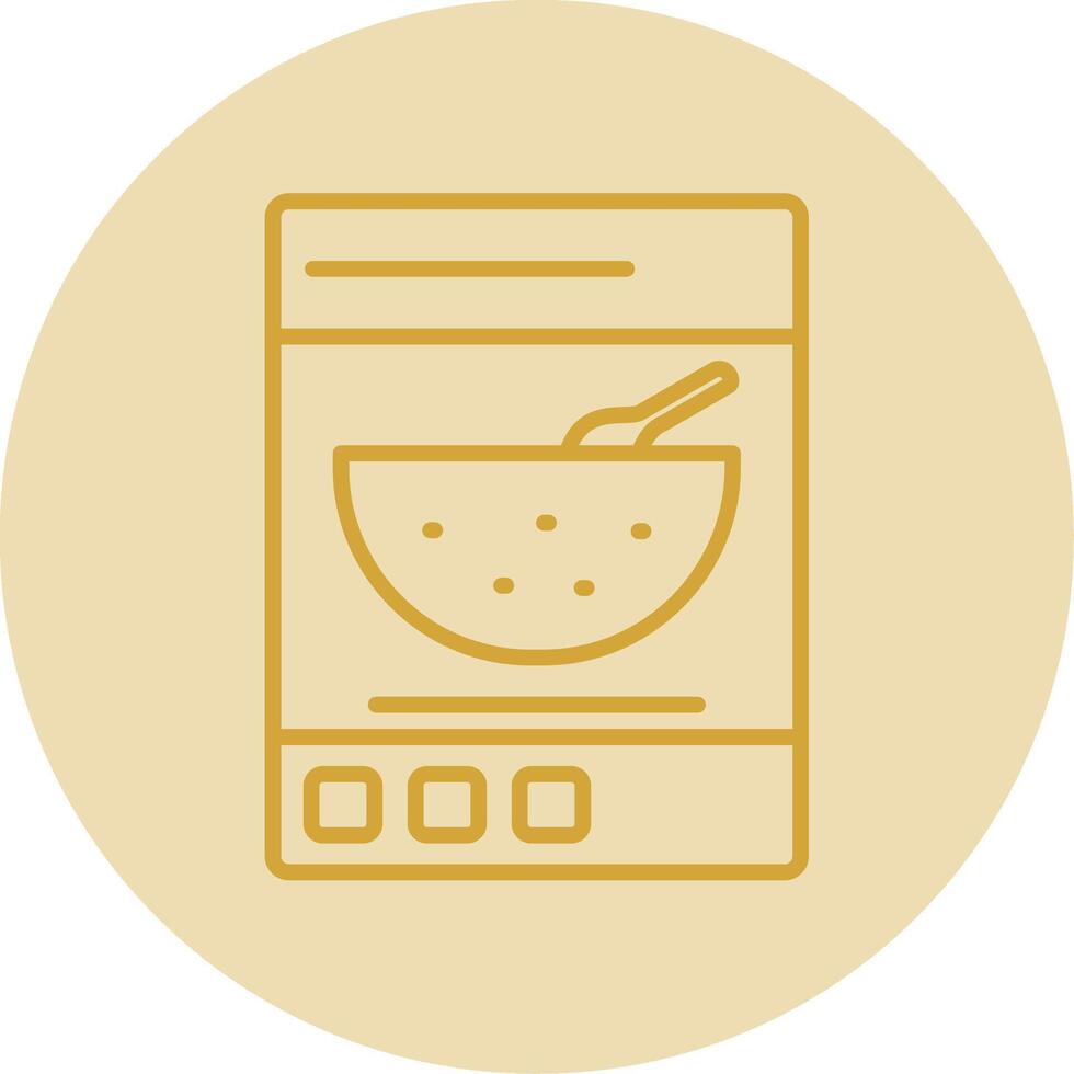 Cereals Line Yellow Circle Icon vector