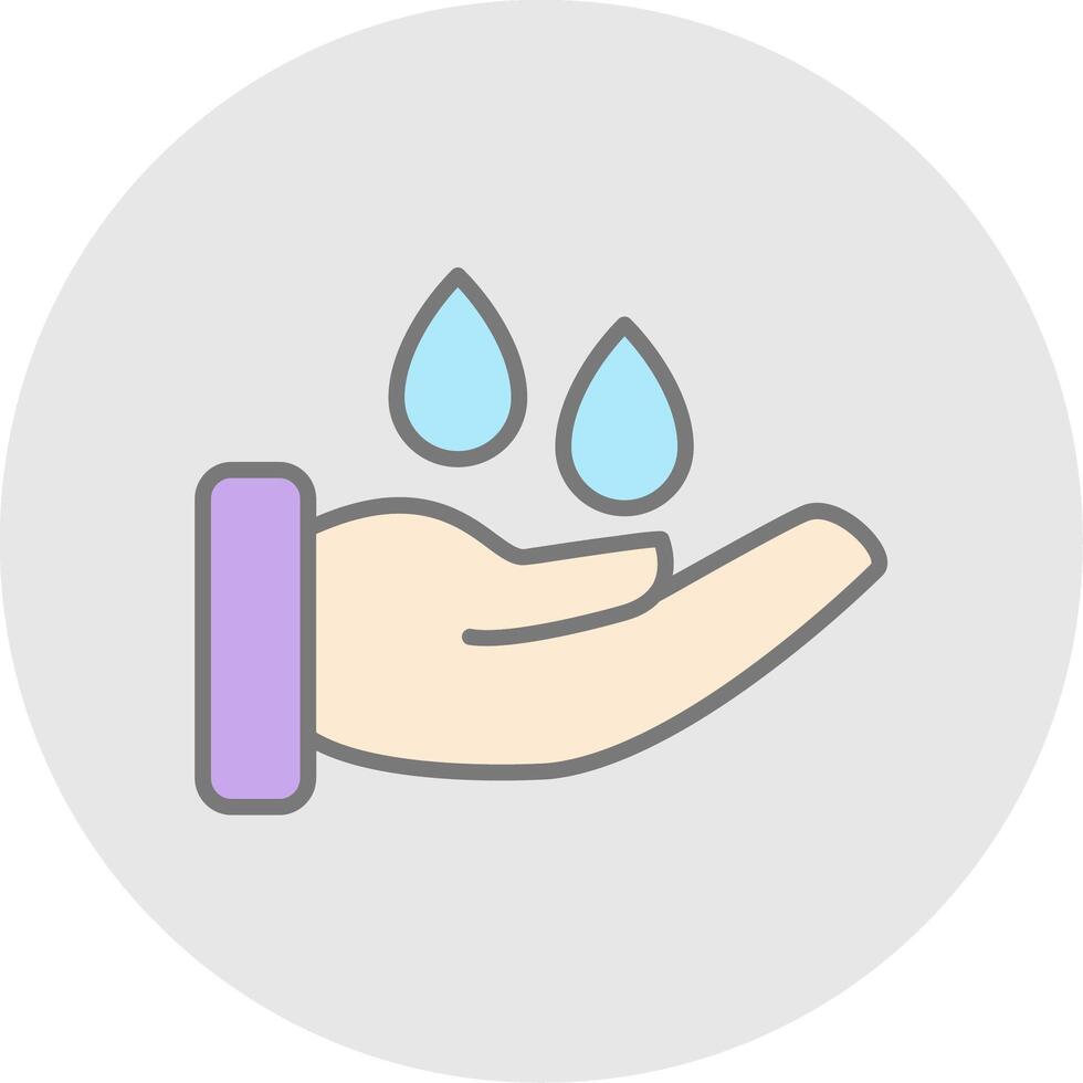 Save Water Line Filled Light Icon vector