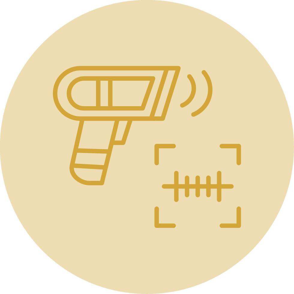 Scanning Line Yellow Circle Icon vector