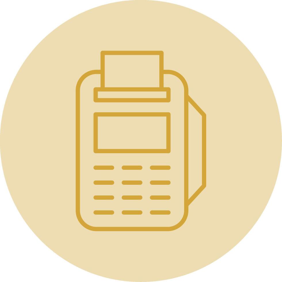 Pos Terminal Line Yellow Circle Icon vector