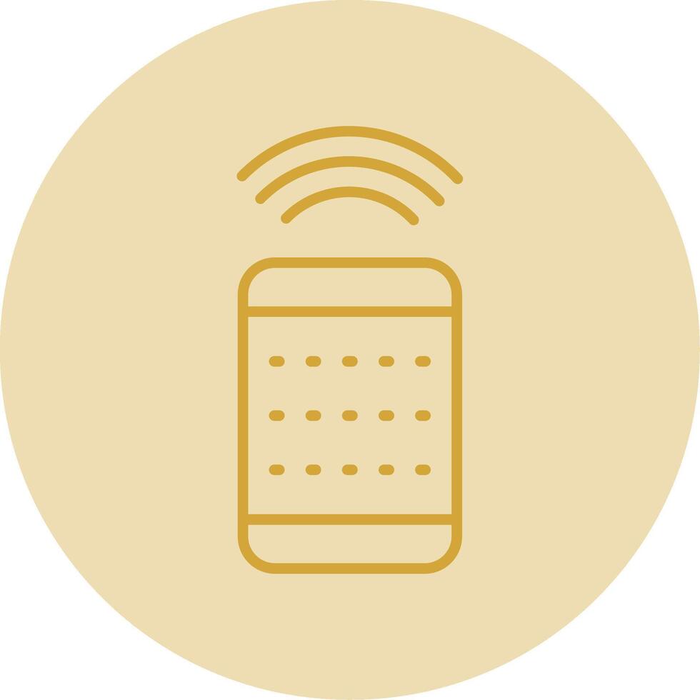 Remote Control Line Yellow Circle Icon vector