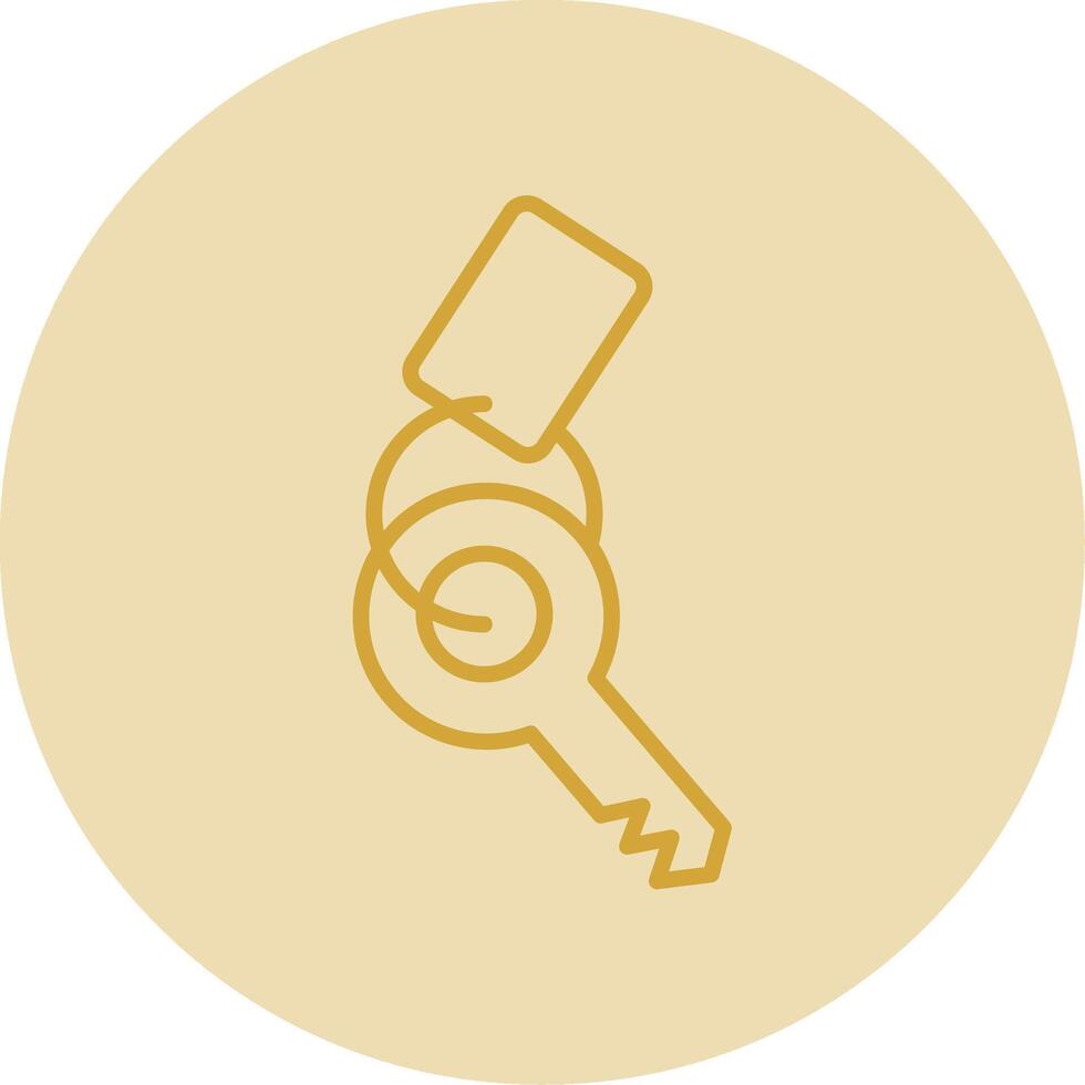 Keychain Line Yellow Circle Icon vector