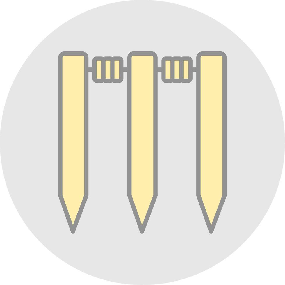 Wicket Line Filled Light Icon vector