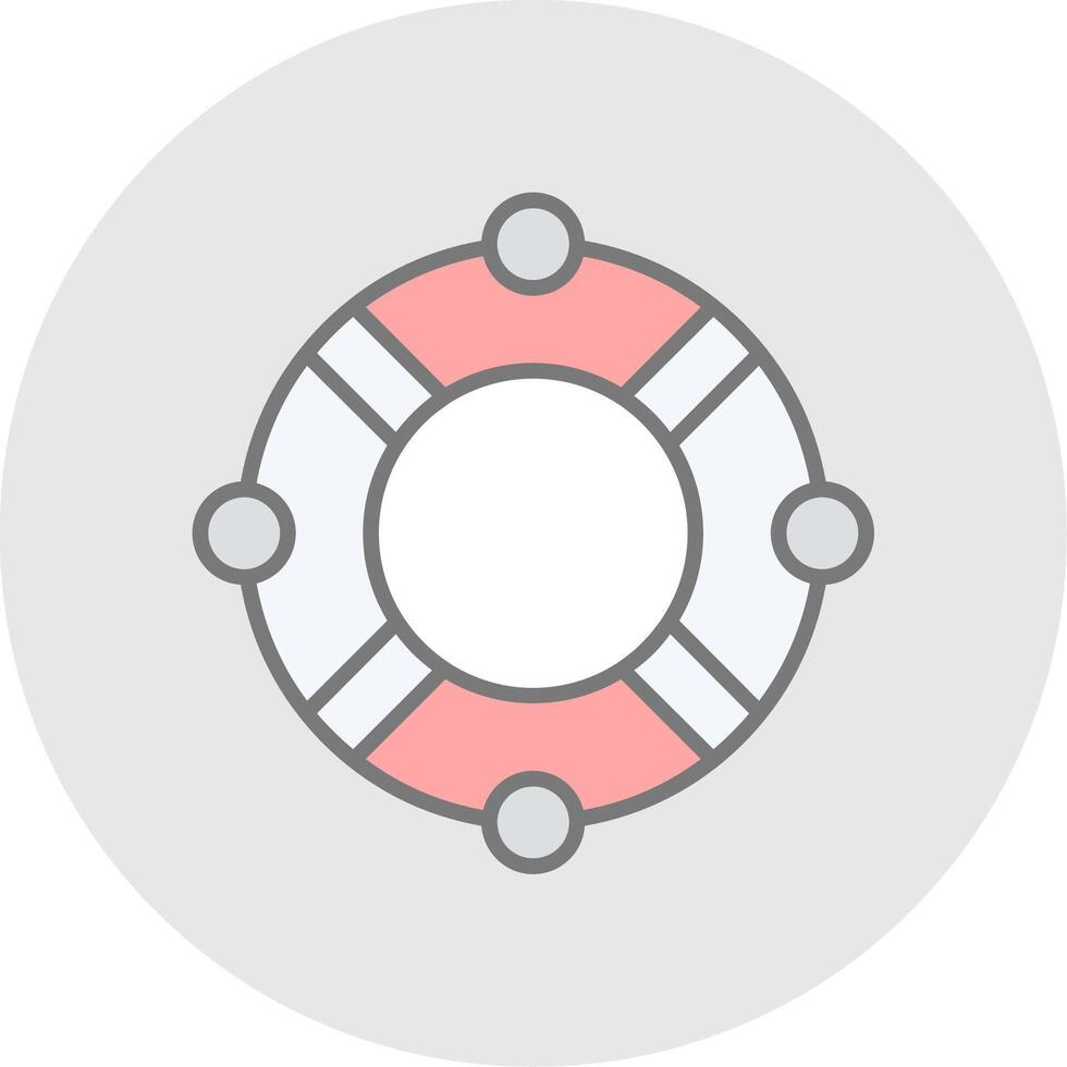 Lifebuoy Line Filled Light Icon vector
