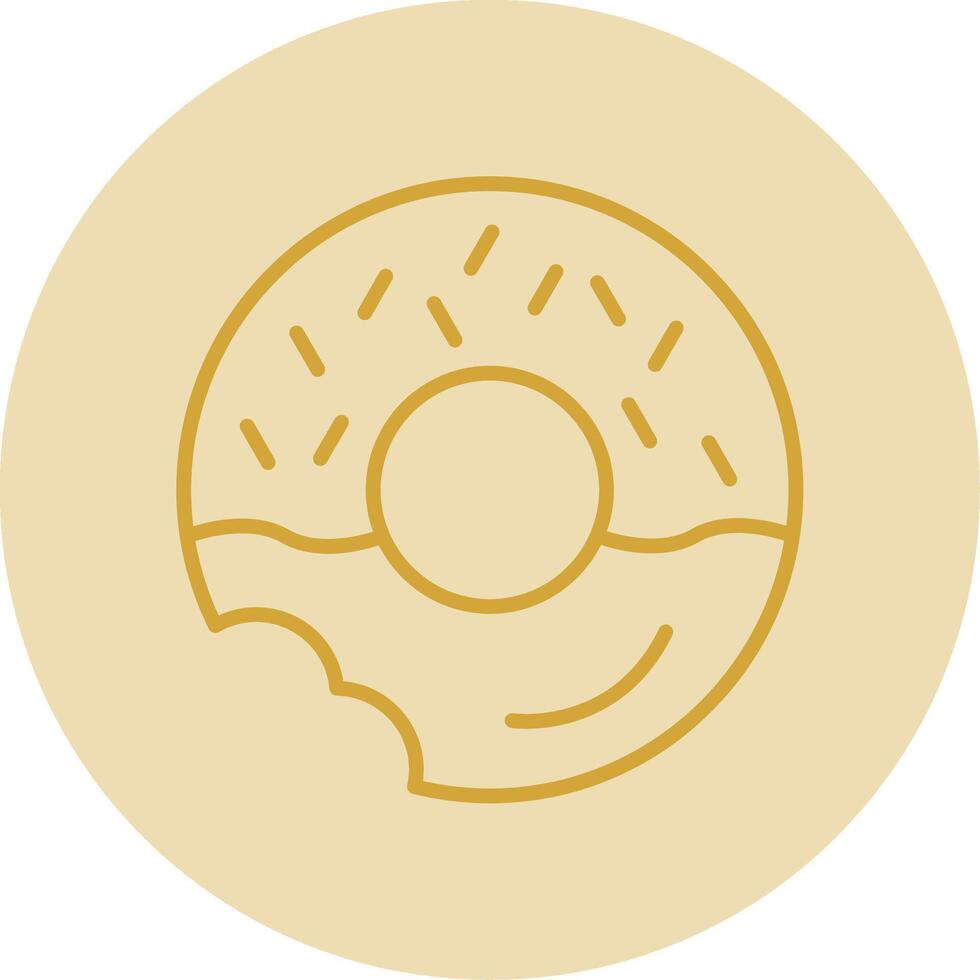 rosquilla línea amarillo circulo icono vector