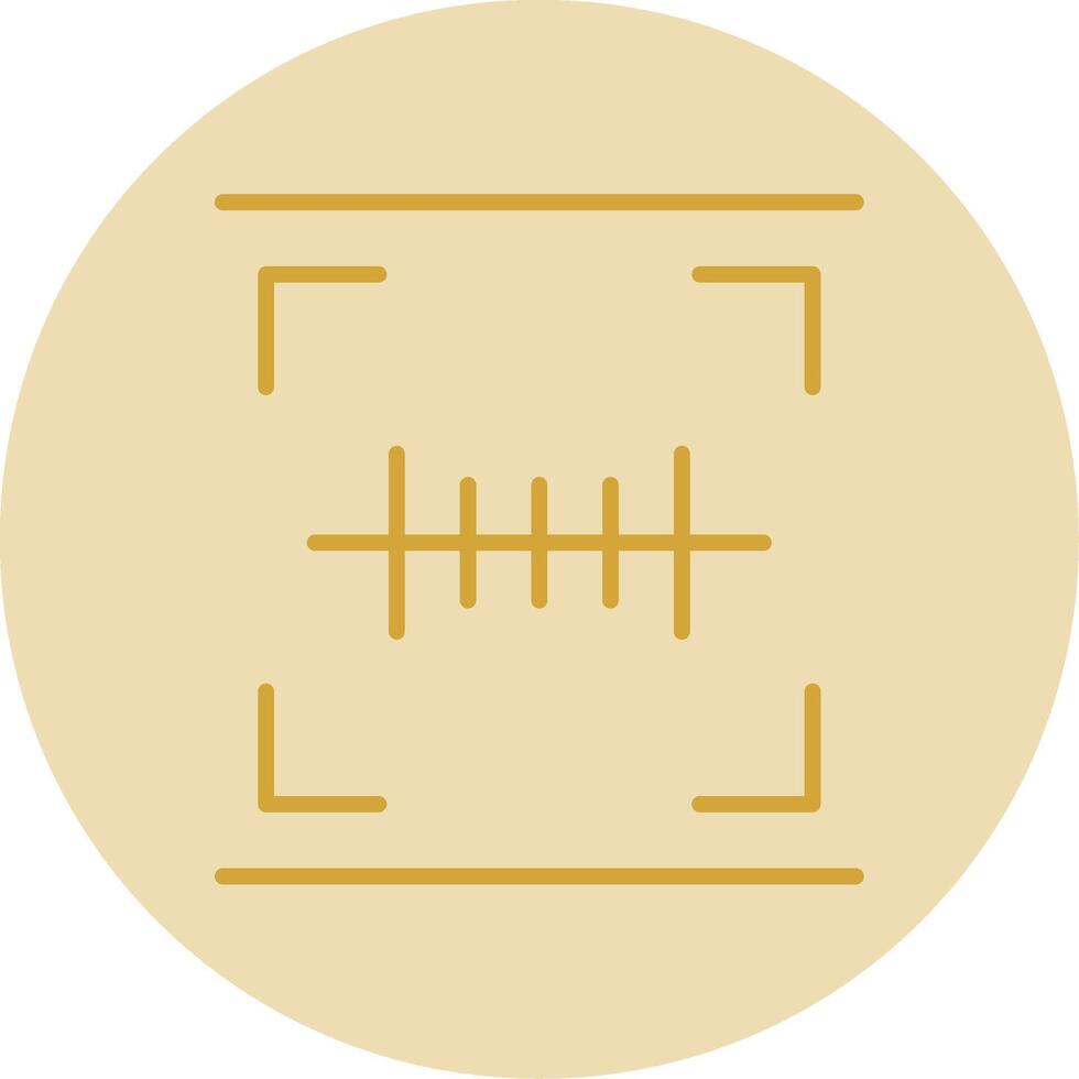 Barcode Scan Line Yellow Circle Icon vector