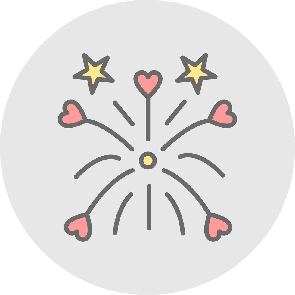Fireworks Line Filled Light Icon vector