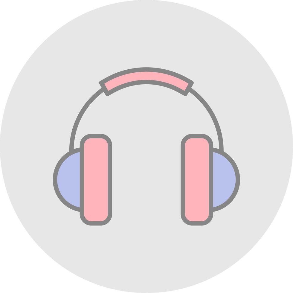 Headphone Line Filled Light Icon vector