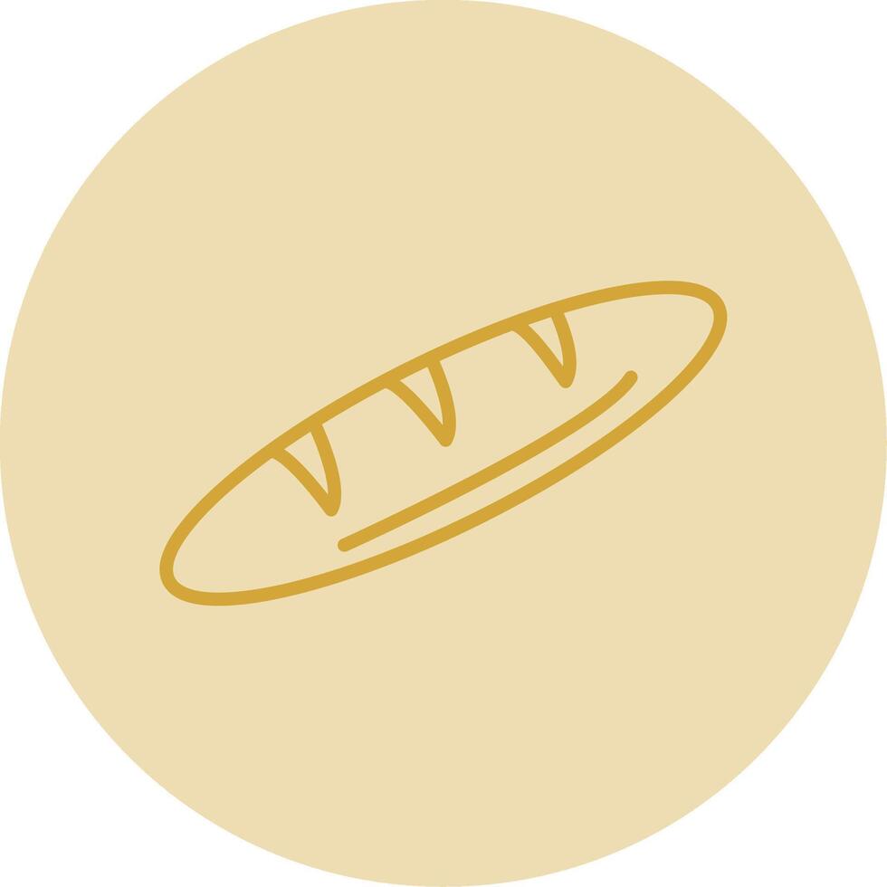 Baguette Line Yellow Circle Icon vector