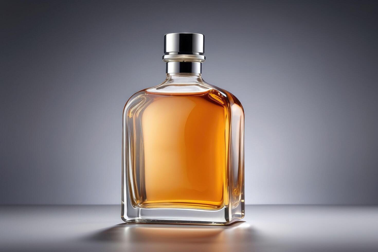 Premium Amber Glass Whiskey Bottle for Refined Spirits Branding and Barware Elegance photo