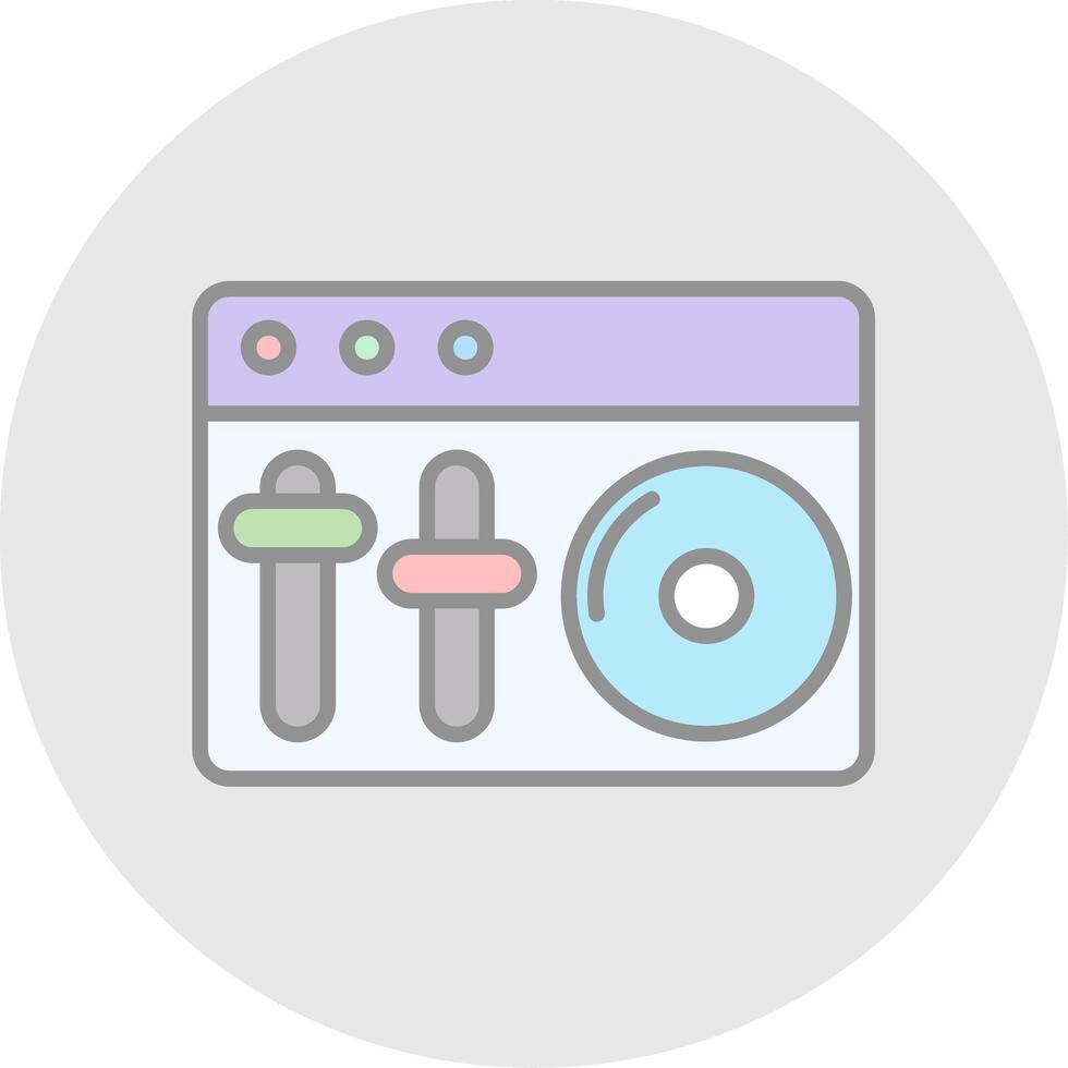 Dj Mixer Line Filled Light Icon vector