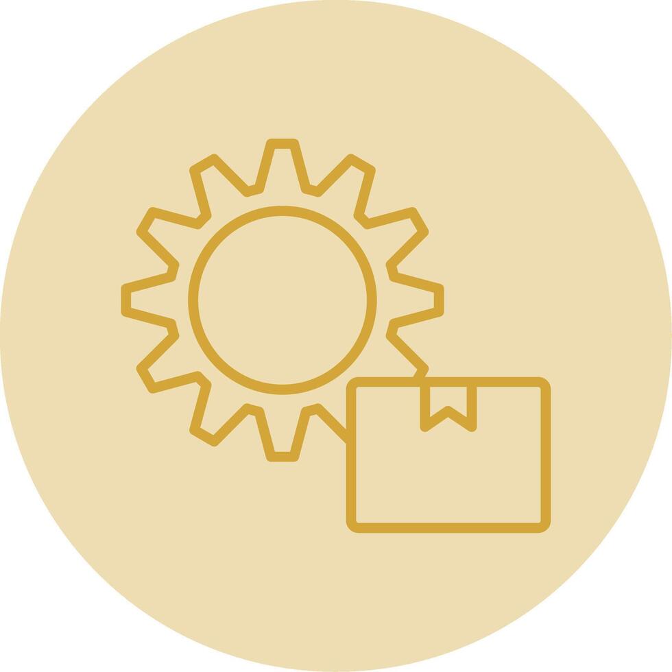 Supply Chain Management Line Yellow Circle Icon vector