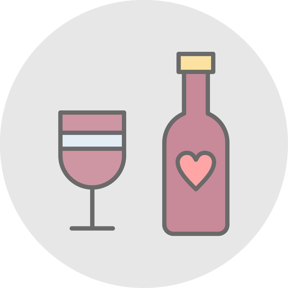 Wine Bottle Line Filled Light Icon vector
