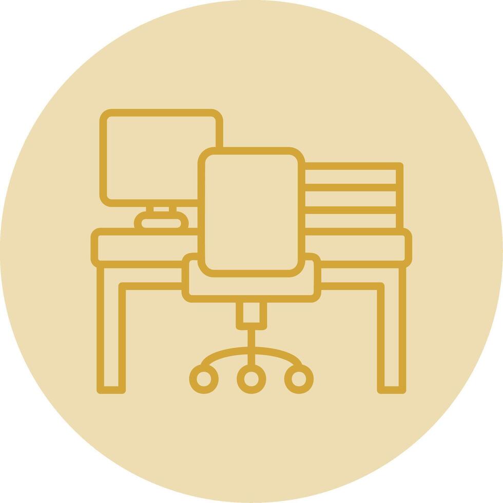 Workspace Line Yellow Circle Icon vector