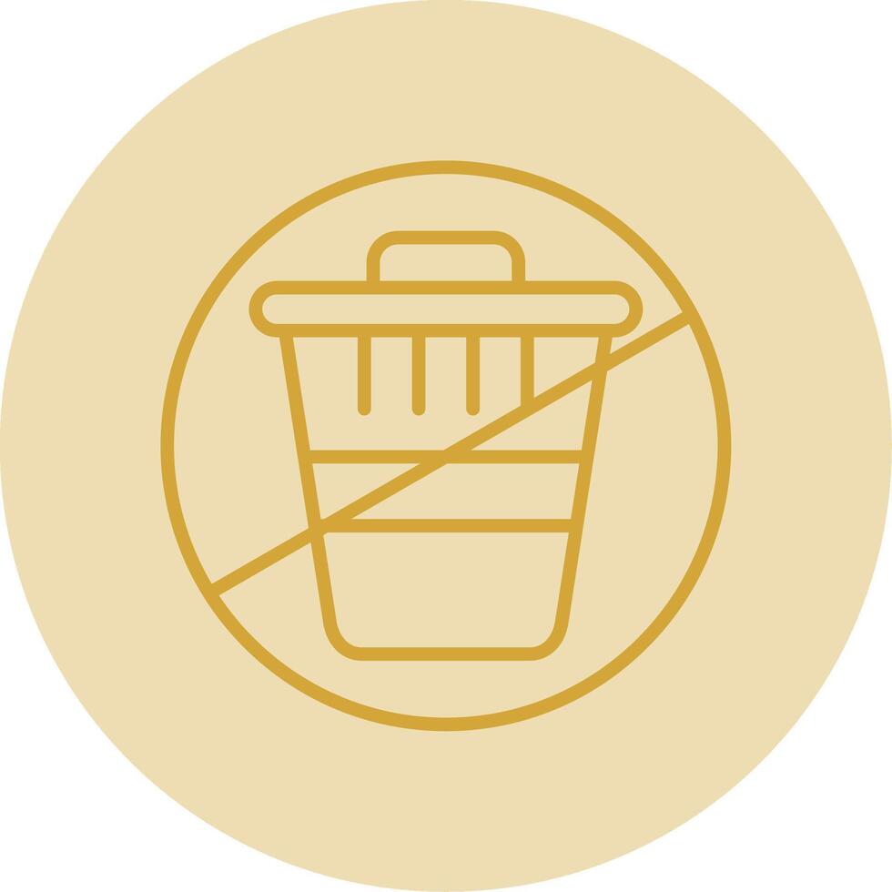 Zero Waste Line Yellow Circle Icon vector
