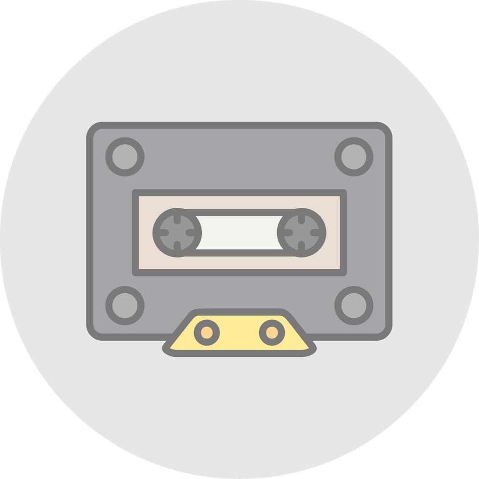 Cassette Line Filled Light Icon vector