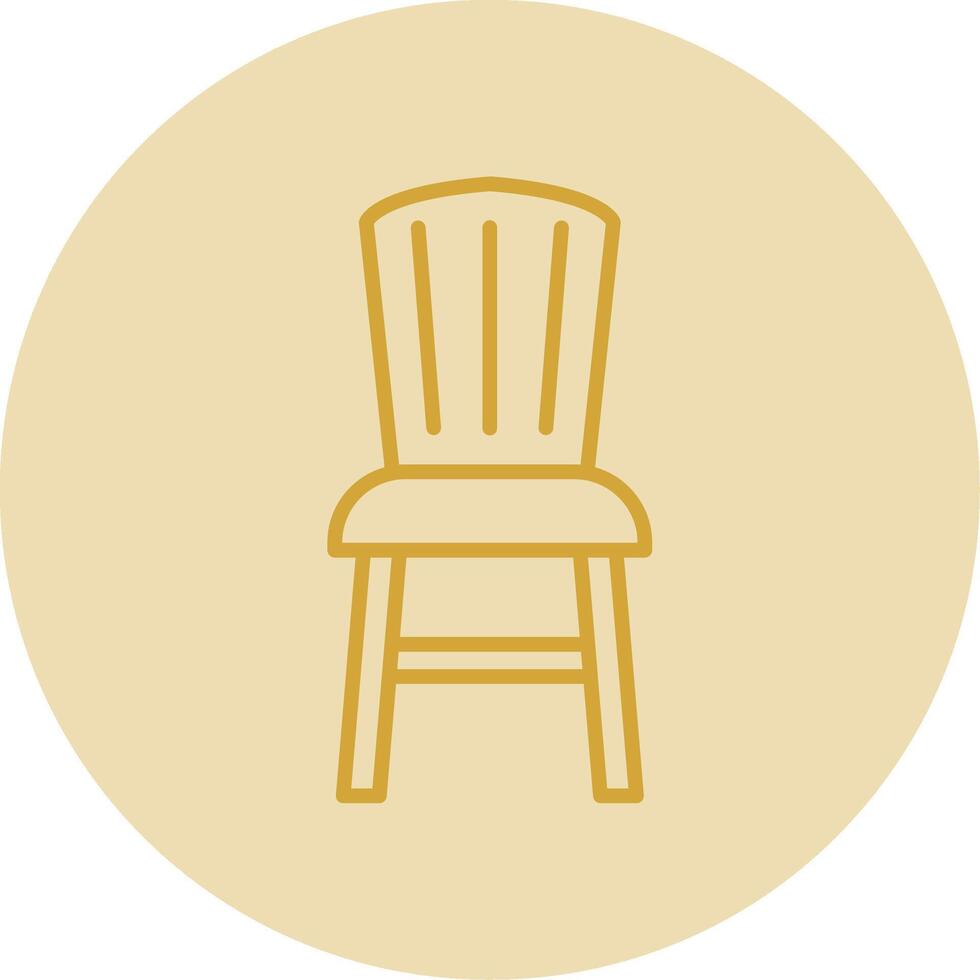 Dining Chair Line Yellow Circle Icon vector