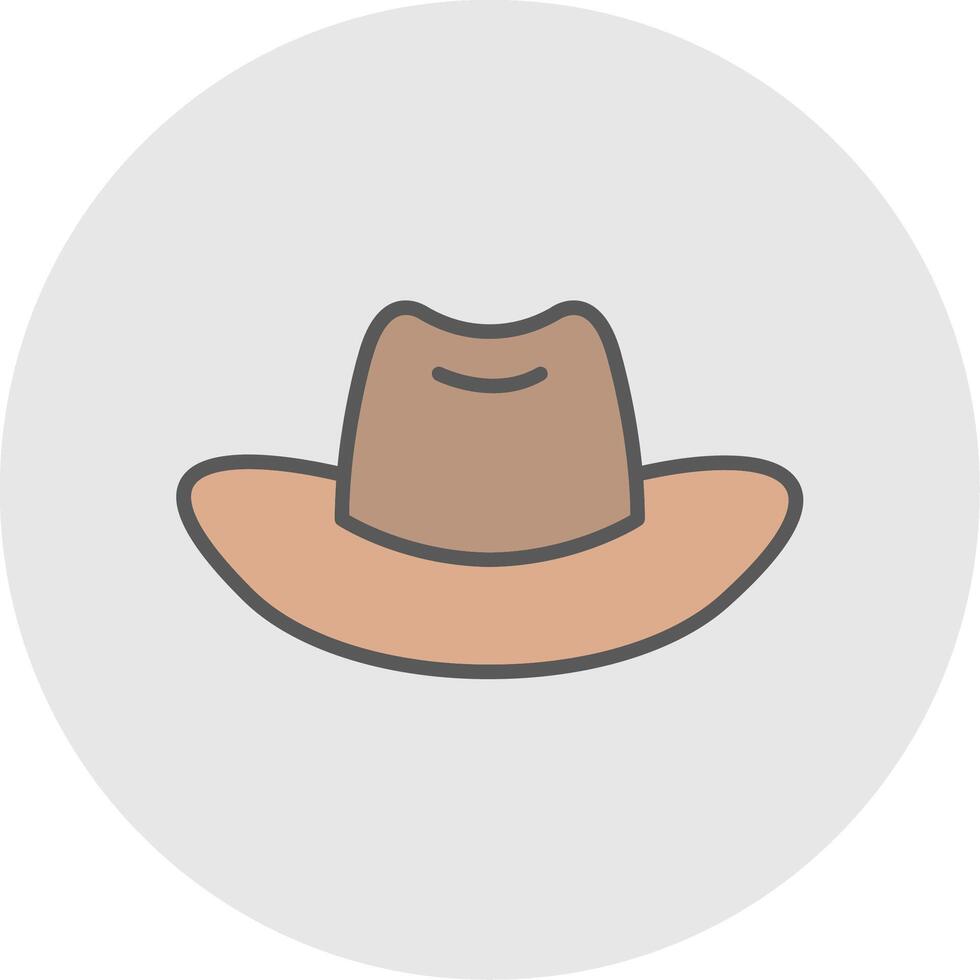 vaquero sombrero línea lleno ligero icono vector