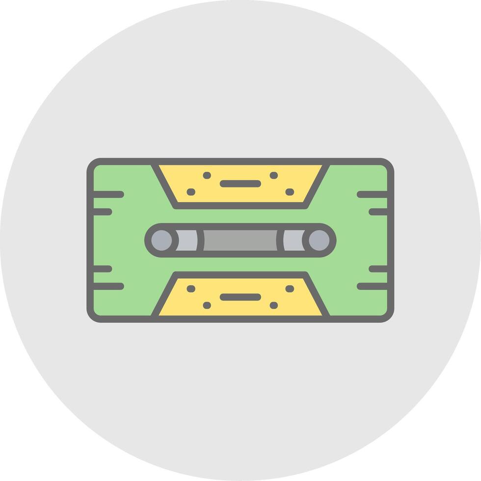 Cassette Tape Line Filled Light Icon vector