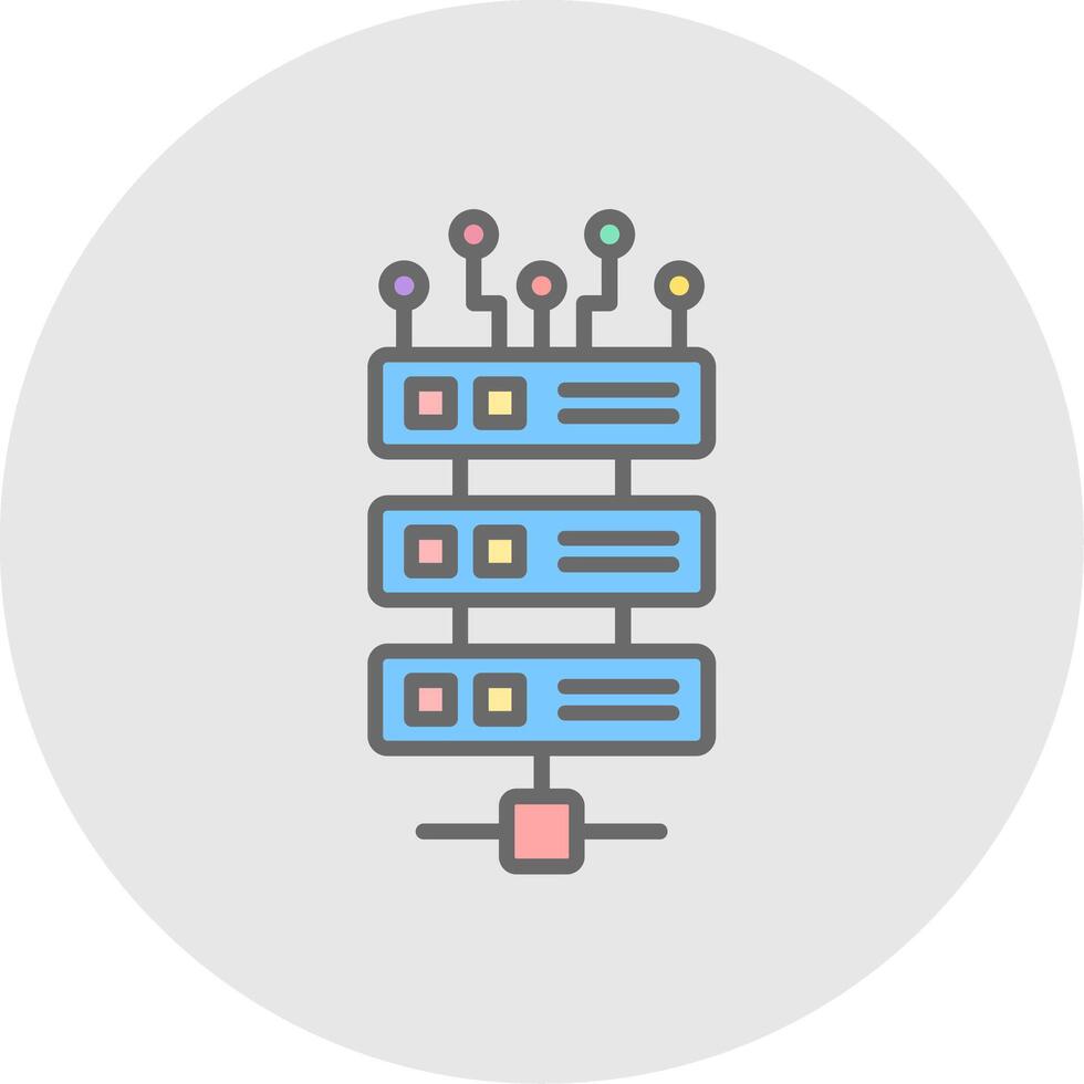 Server Line Filled Light Icon vector