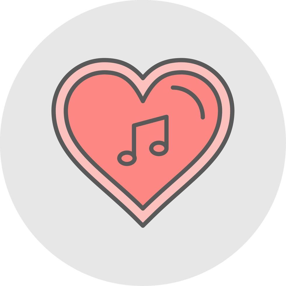 Heart Line Filled Light Icon vector