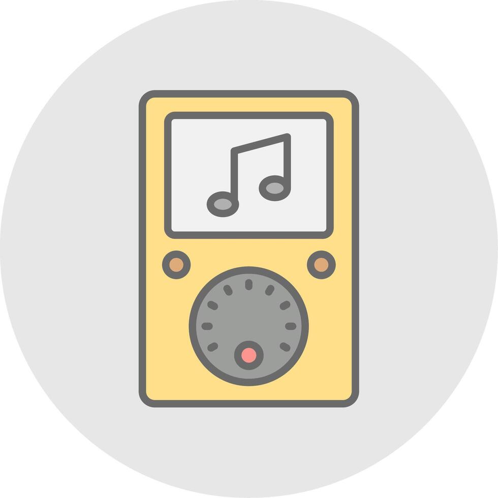 Music Player Line Filled Light Icon vector