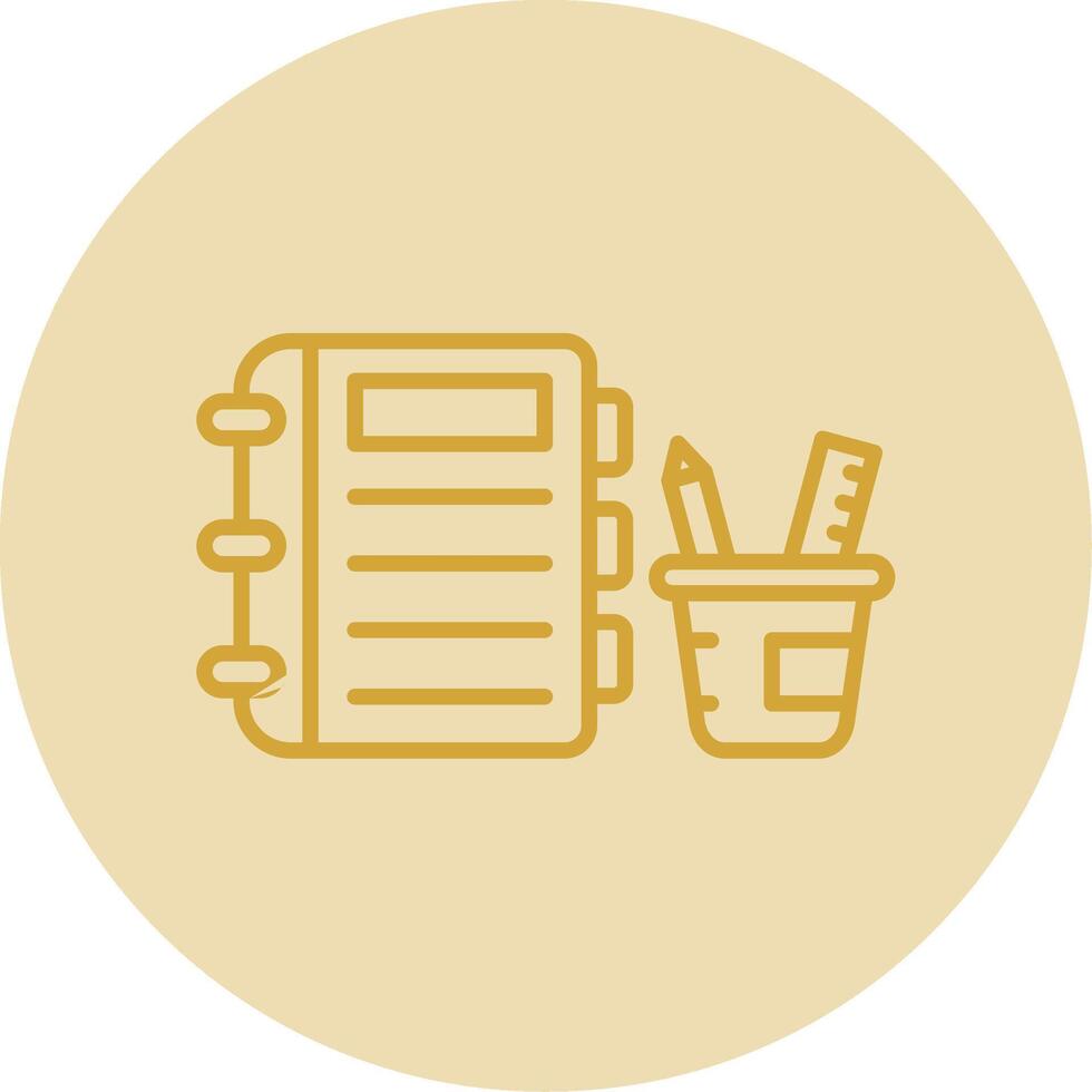 Learning Tools Line Yellow Circle Icon vector