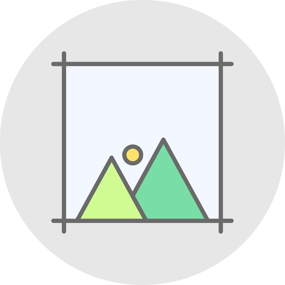 Crop Line Filled Light Icon vector
